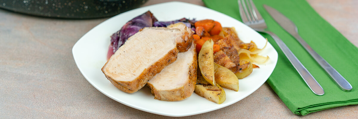 Roast Pork with Apples and Cabbage