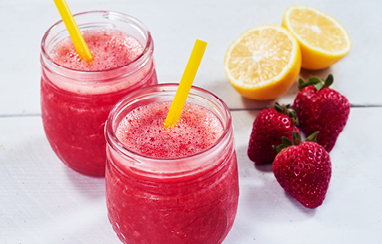 Strawberry lemonade slush drink