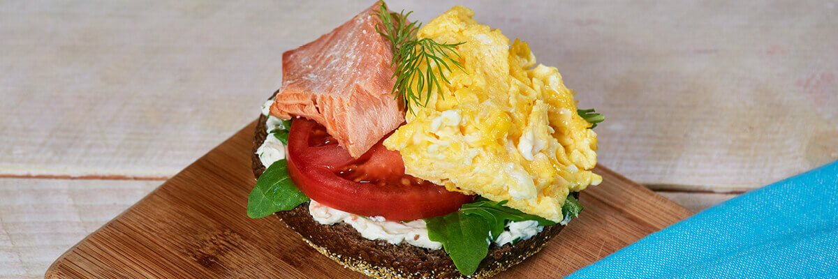 Bagel with Egg and Salmon