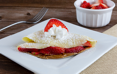 Crepes with Cookie Butter and Strawberries