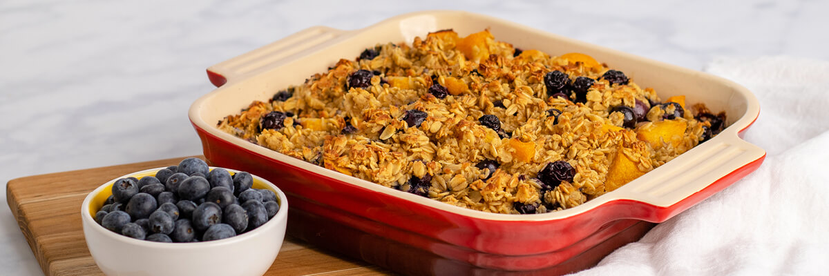 Baked Blueberry-Peach Oatmeal