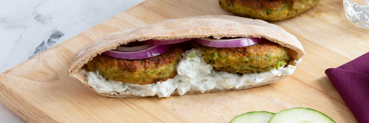 Chickpea Burgers with Tzatziki Sauce