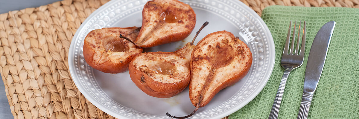 Roasted Maple Cinnamon Pears